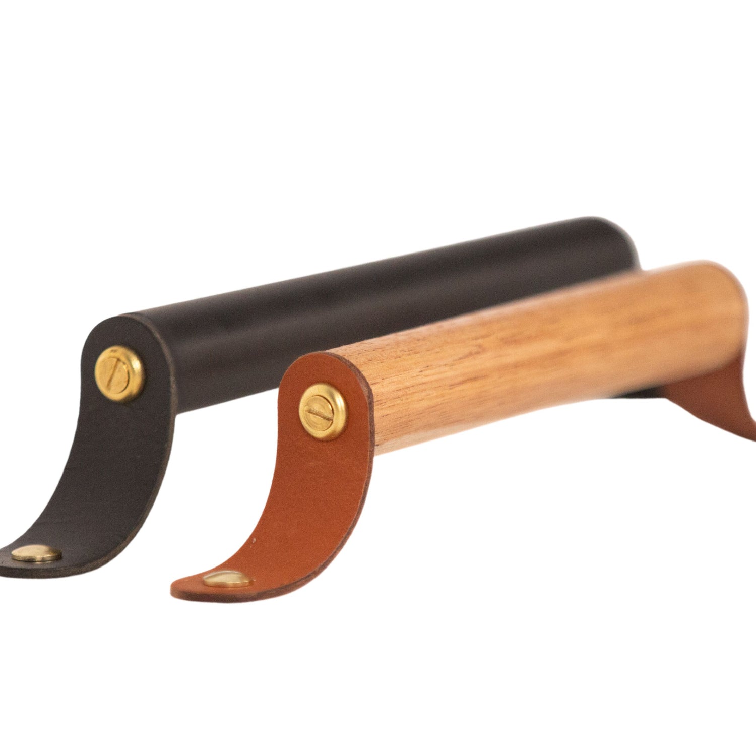 Leather and wood Handles