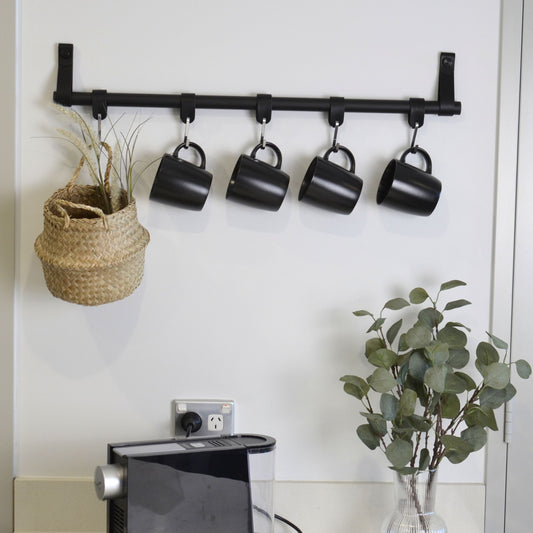 Wall Rack Kit |  Includes 4 leather S-hook hangers